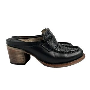 Freebird by Steven Collins Mules Black Croc Size 6